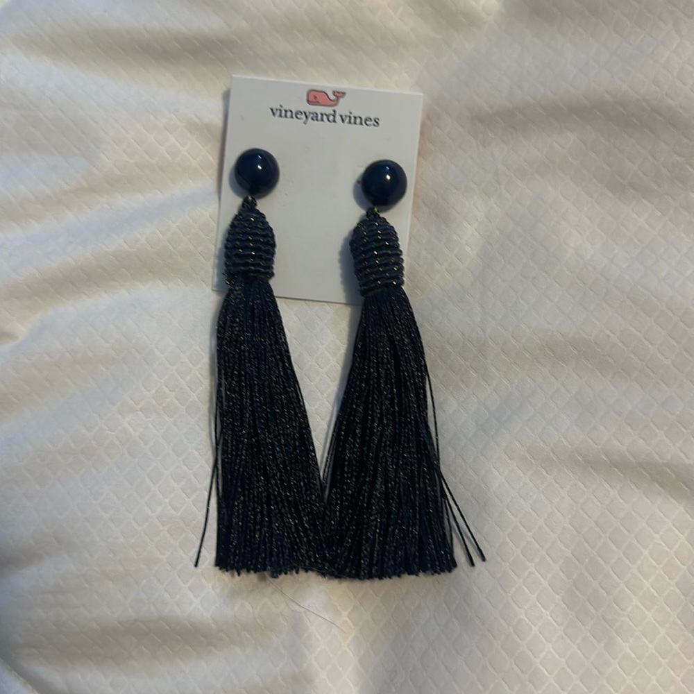 Vineyard Vines Navy Blue Tassel Earring - Never Been Worn
